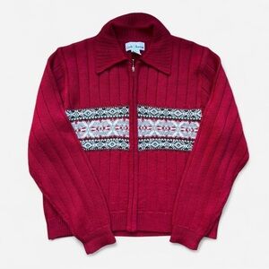 Croft & Barrow Red Retro Cozy Winter Knit Sweater - Nordic, Fair Isle